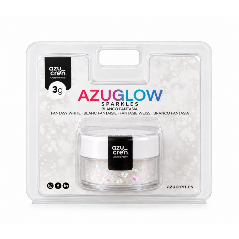 Flocos de Glitter Azuglow Sparkle Branco