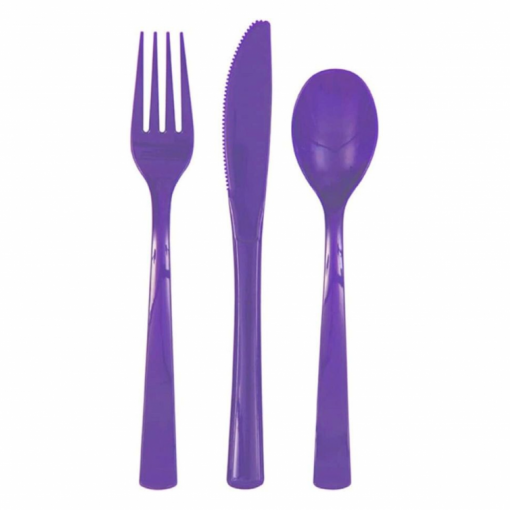 18 Talheres Roxo Néon