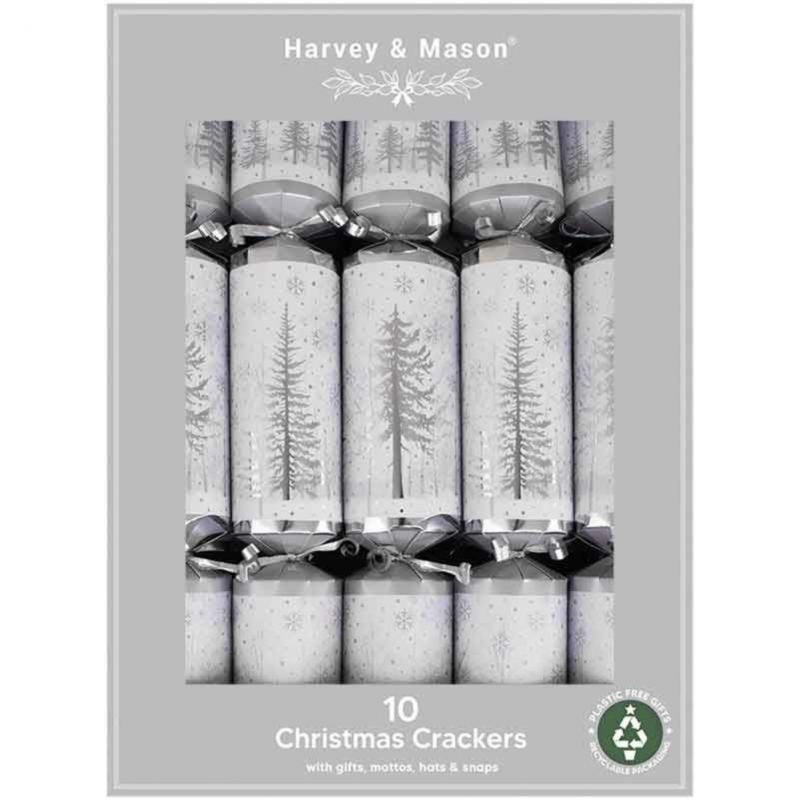 10 Crackers Árvores Prata