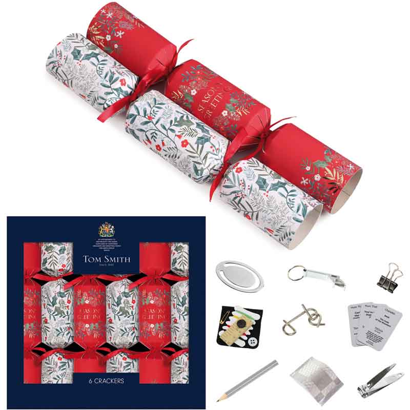 6 Crackers Folhagem de Natal