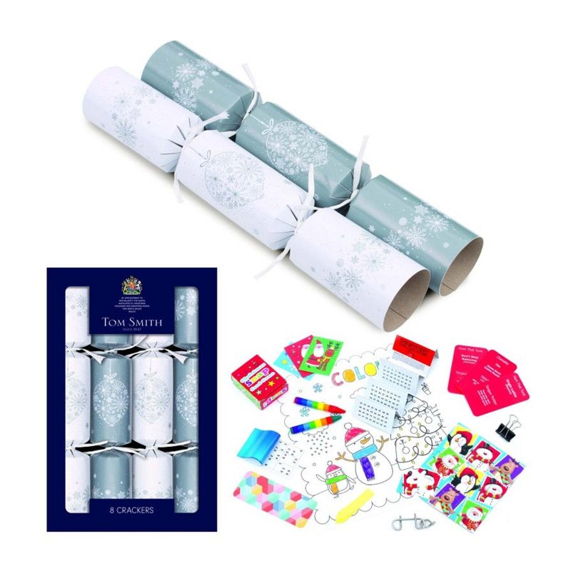 8 Crackers Flocos de Natal