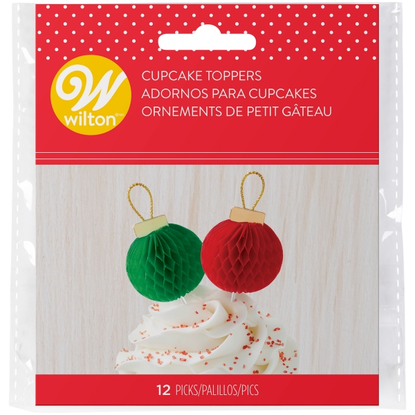 12 Picks Cupcake Bola de Natal