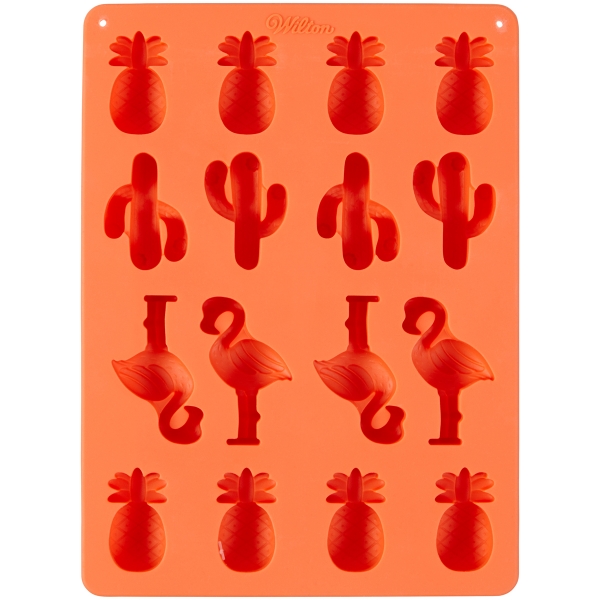 Molde de Silicone Ananás, Cacto e Flamingos