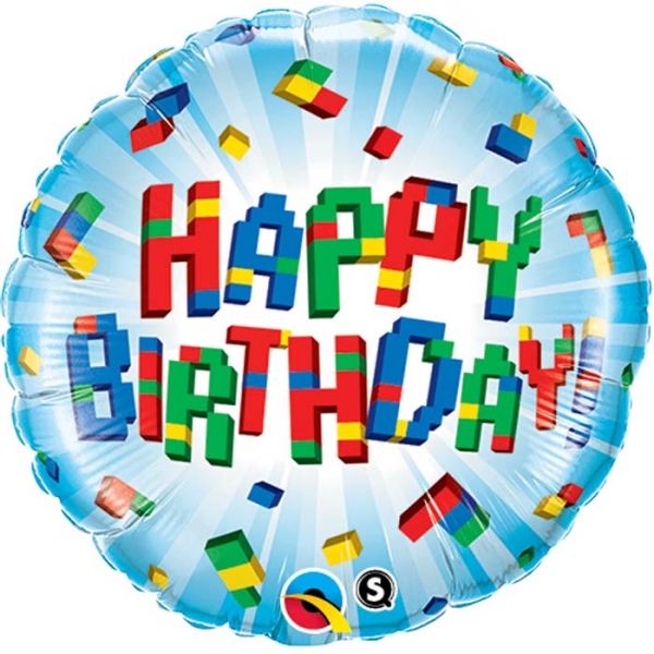 Balão Happy Birthday Blocks