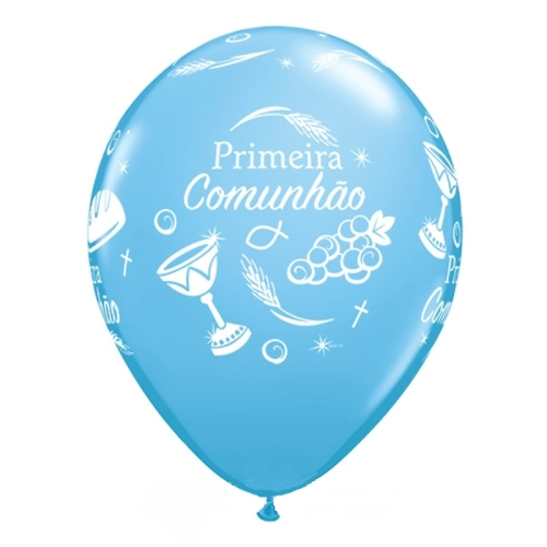 Balão Latex Comunhão Azul