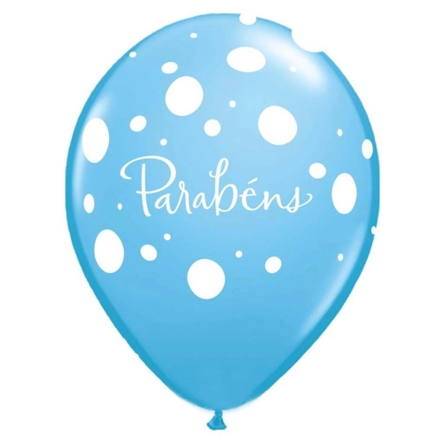 Balão Latex Parabéns Azul