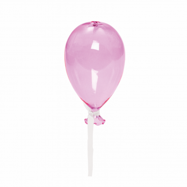 Balão de Vidro Transparente Rosa