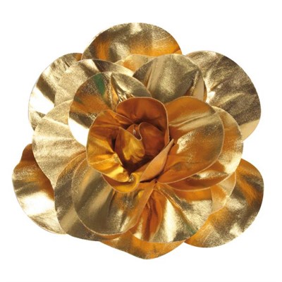 Flor Decorativa 30cm Dourada