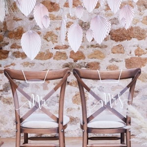 Decoração Acrílico para Cadeira - Mr. e Mrs.