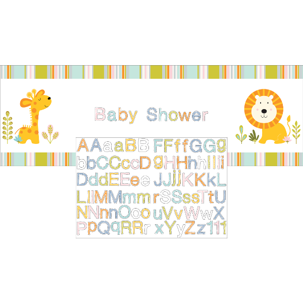 Banner Gigante Personalizável Selva Bebé Banner Gigante Personalizável Selva Bebé