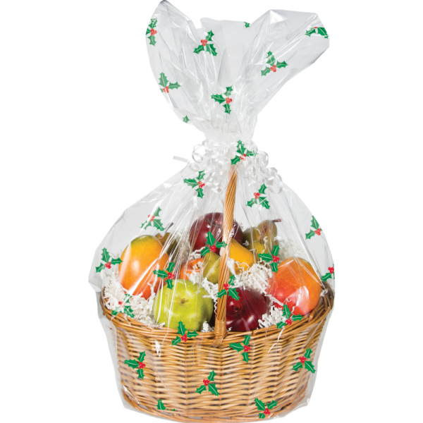 Saco de Celofane para Cesta de Natal Saco de Celofane para Cesta de Natal