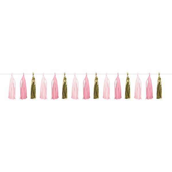Grinalda Tassel Rosa e Dourado Grinalda Tassel Rosa e Dourado
