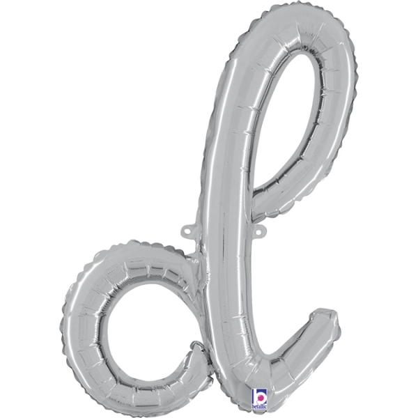 Letra Air-Fill Manuscrita Prateada D