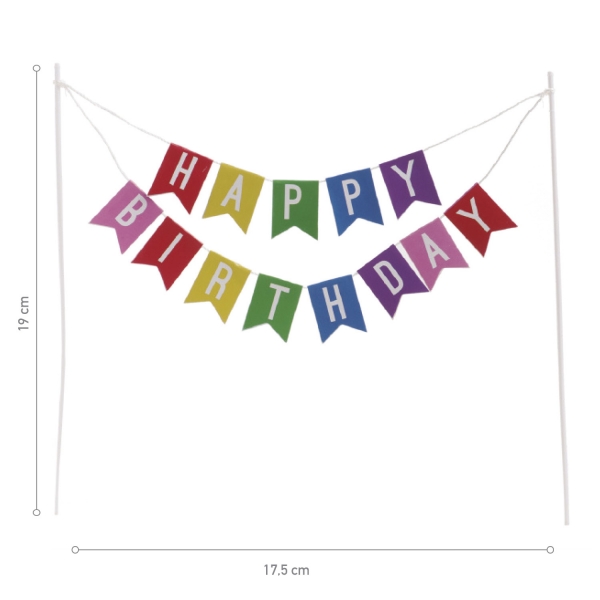 Topo de Bolo Bandeiras Happy Birthday Topo de Bolo Bandeiras Happy Birthday