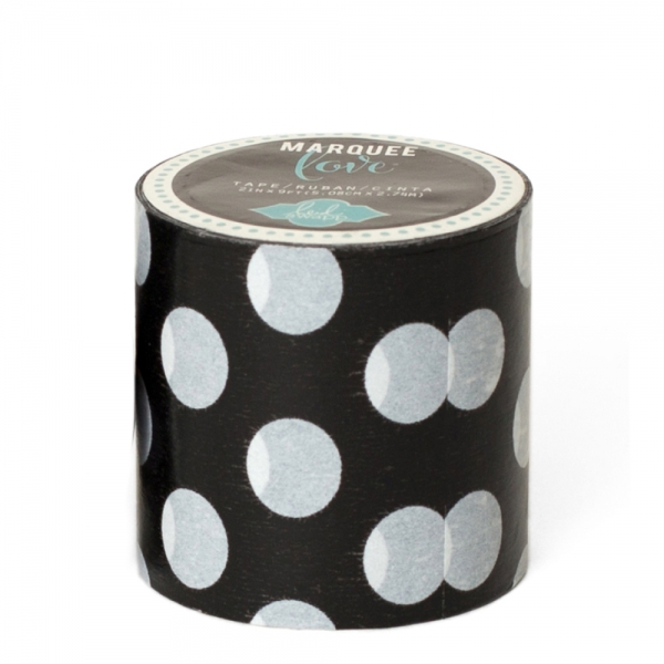 Washi Tape Preto com Bolinhas Brancas