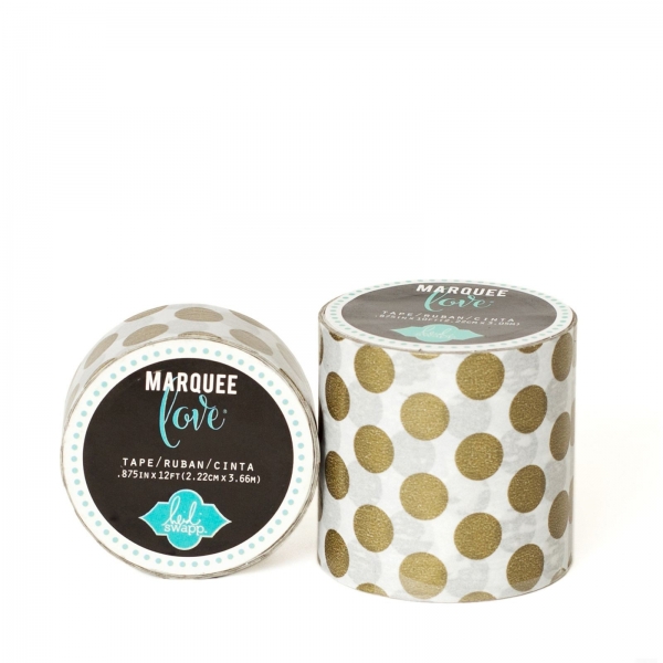 Washi Tape Branco Bolinhas Douradas