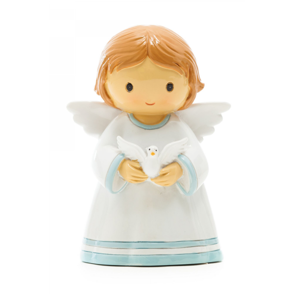Figura Anjinho Azul com Pomba Figura Anjinho Azul com Pomba