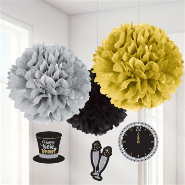 Pompons Decorativos Ano Novo 