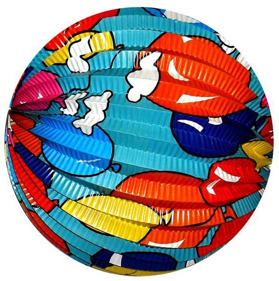 Balão Papel Azul com Balões 25cm
