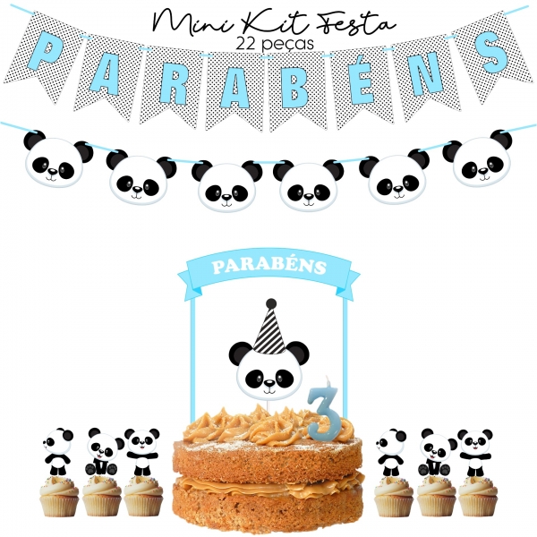 Kit de Festa Panda Azul