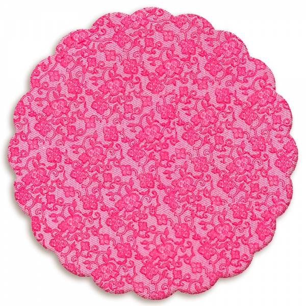 Tapetinho para Brigadeiro Renda Francesa Rosa 9cm