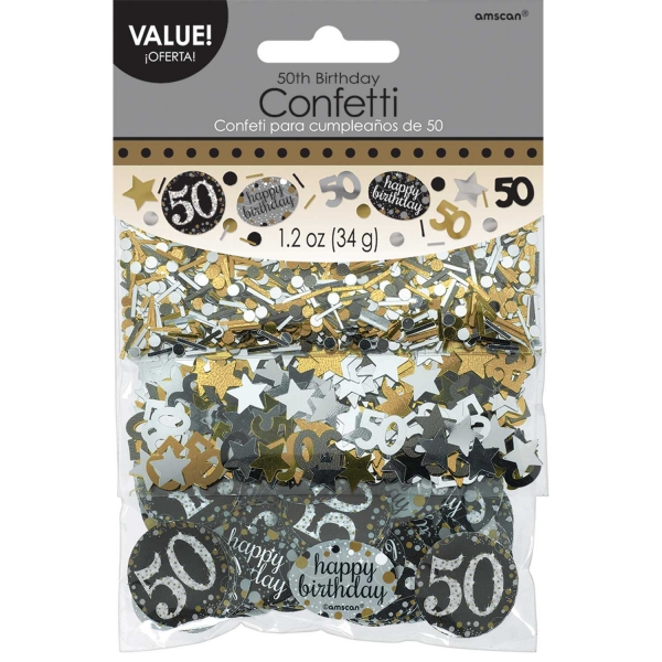 Confetti 50 Preto/Prata/Dourado