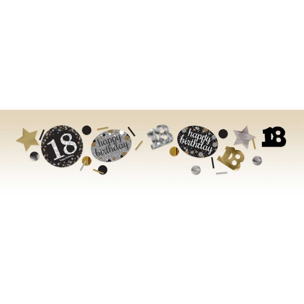 Confetti 18 Preto/Prata/Dourado