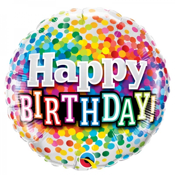 Balão Confetti Happy Birthday