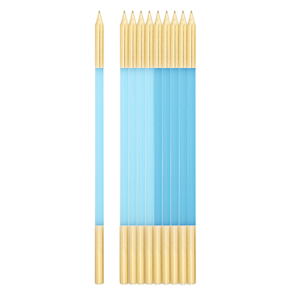 Velas Altas Turquesa e Ouro