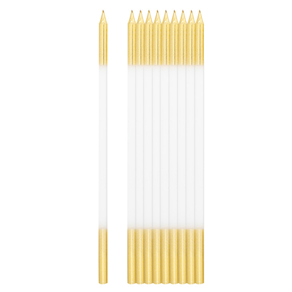 Velas Altas Branco e Ouro