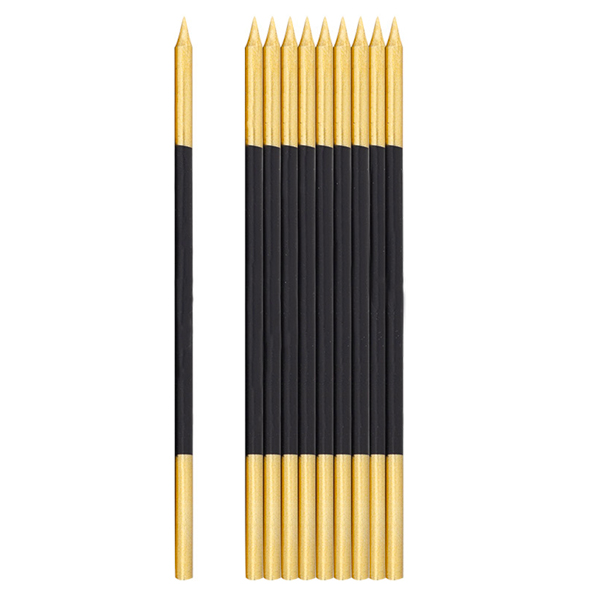 Velas Altas Preto e Ouro