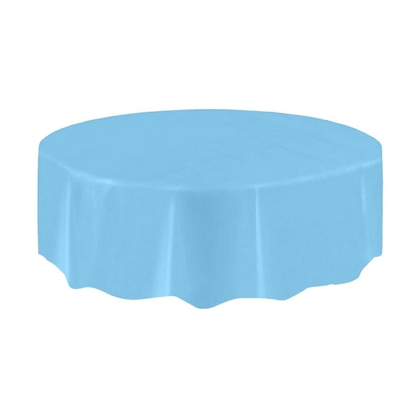 Toalha de Mesa Redonda Azul Claro