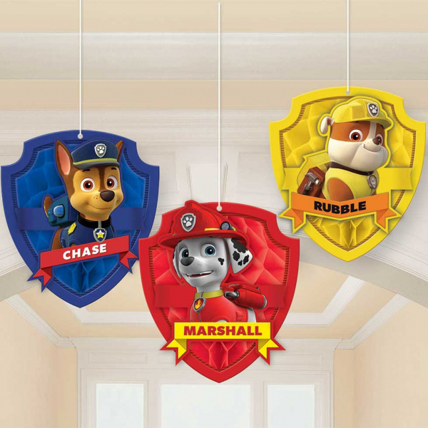 Decorações Favos de Mel Patrulha Pata