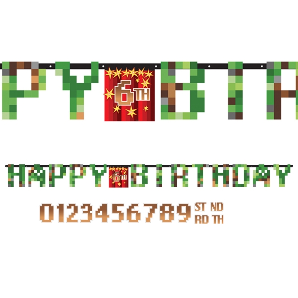 Faixa Happy Birthday Minecraft