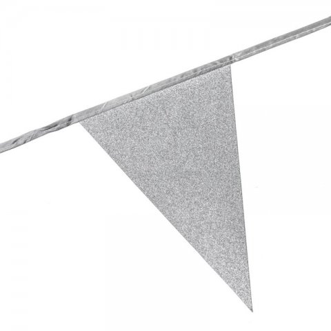 Bandeirolas Glitter 6m Prata