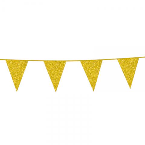 Bandeirolas Glitter 6m Ouro