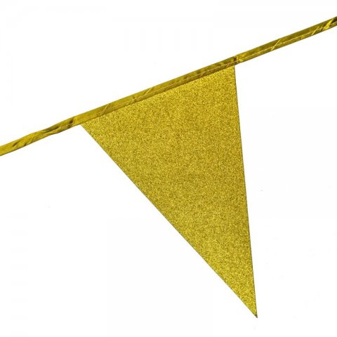 Bandeirolas Glitter 6m Ouro