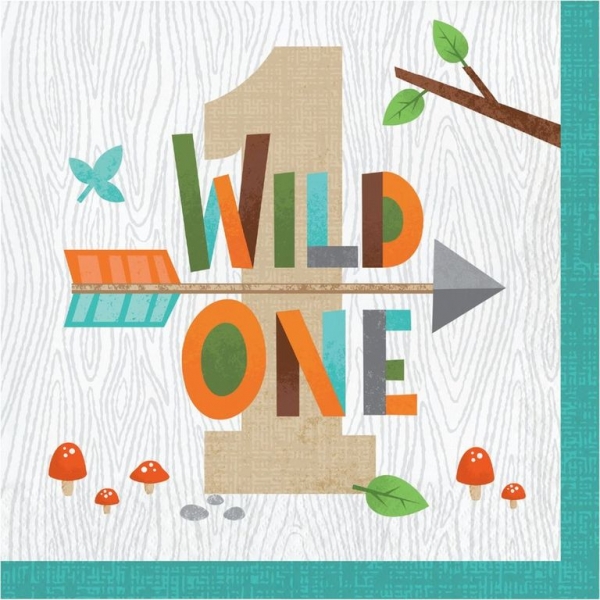 Guardanapos Animais do Bosque Wild One Guardanapos Animais do Bosque Wild One