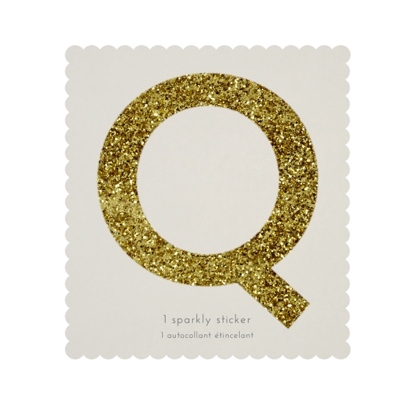 Letra Autocolante Glitter Q