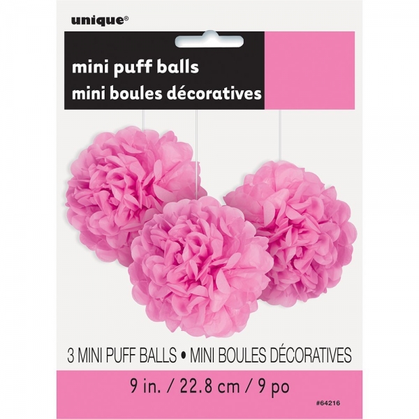 3 Mini Pompons Rosa 