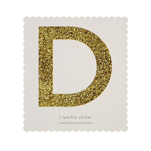 Letra Autocolante Glitter D