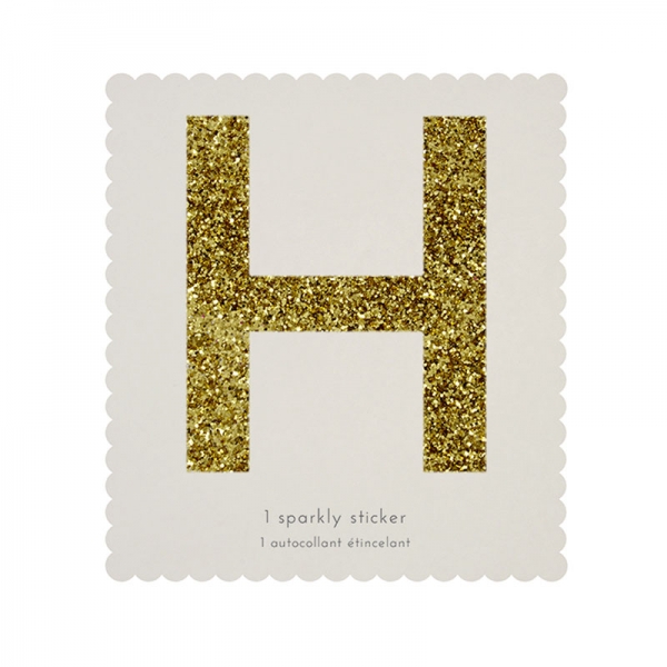 Letra Autocolante Glitter H