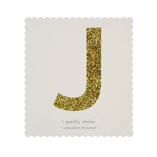 Letra Autocolante Glitter J