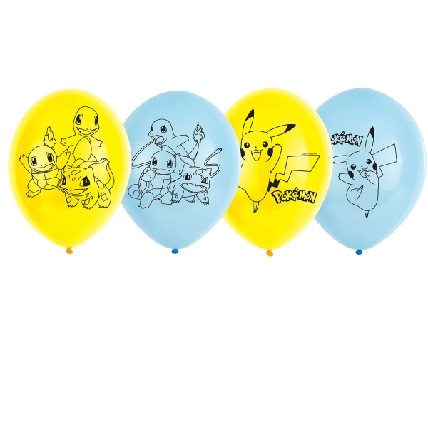 6 Balões Latex Pokémon