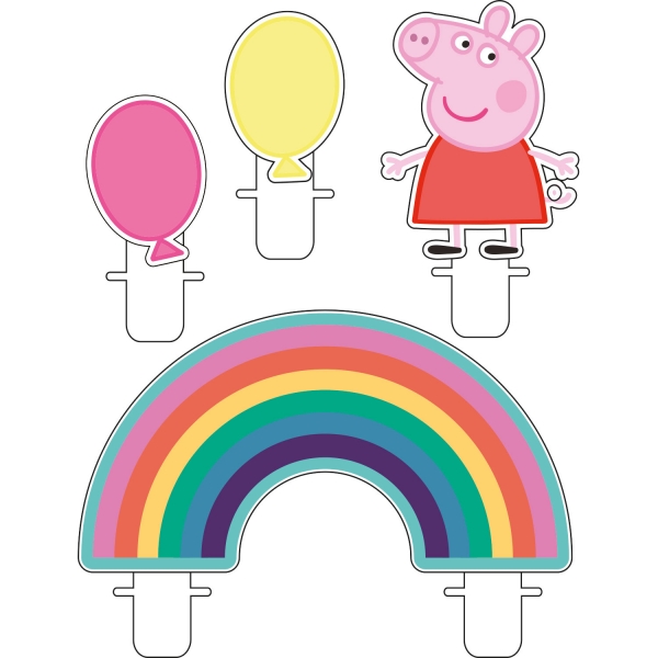 Velas Peppa com Arco-Íris