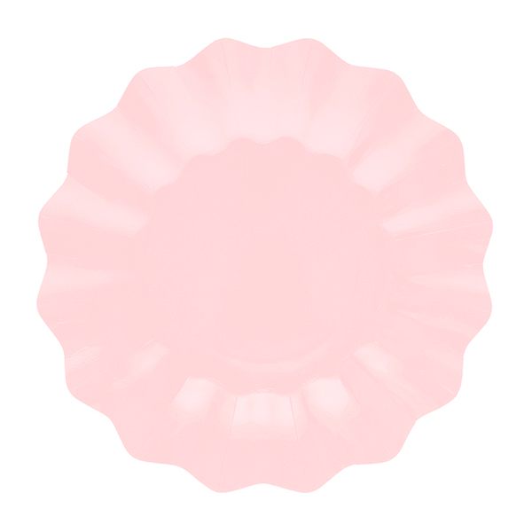 8 Pratos Biodegradáveis 21cm Rosa Claro