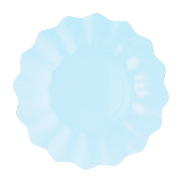 8 Pratos Biodegradáveis 21cm Azul