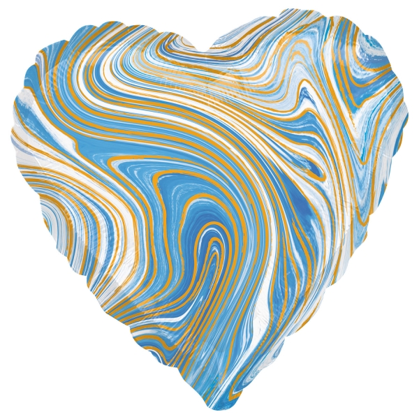 Balão Marblez Coração Azul