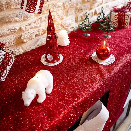 Caminho de Mesa Vermelho Glitter Caminho de Mesa Vermelho Glitter