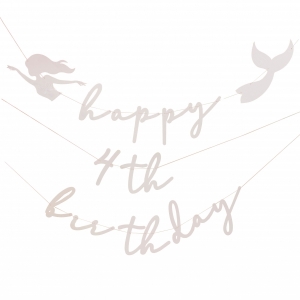 Faixa Happy Birthday Personalizável Sereias